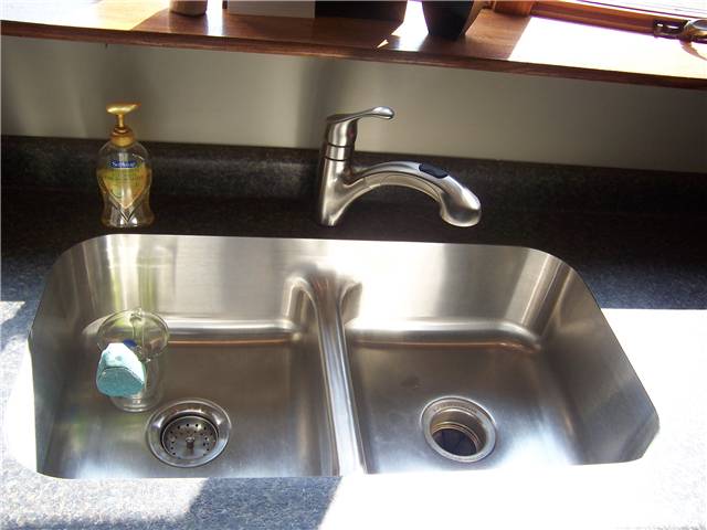 Laminate countertop with a stainless undermount sink